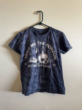 Hot Topic Black Tie-Dye 'Bring Me The Horizon' Graphic Tee